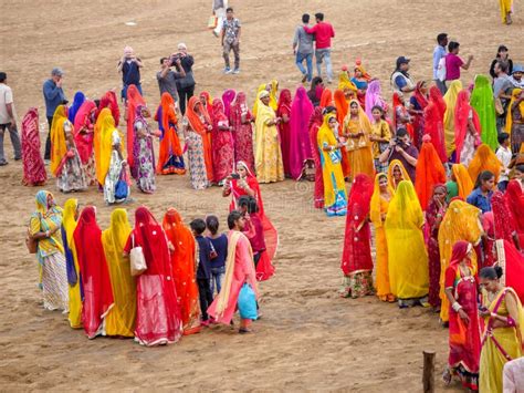 Village Women Showing Dance Performance At Pushkar City Desert Fair