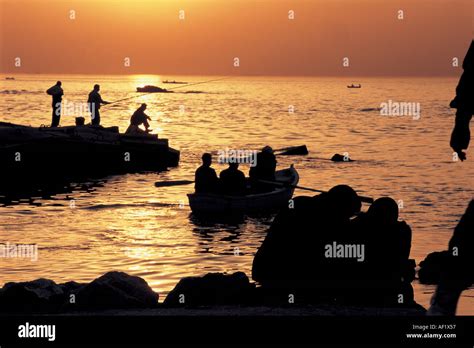 Alexandria Sunset Near Fort Qait Bay Stock Photo Alamy