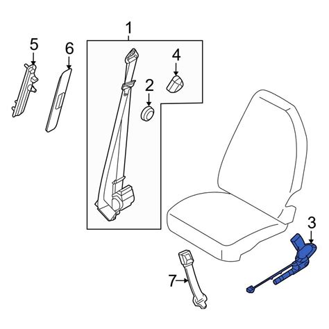 Ford Oe C Z Ba Front Left Seat Belt Receptacle