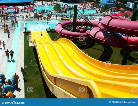 Yellow Water Slide Stock Photo Image Of Summertime Swimming 5204460