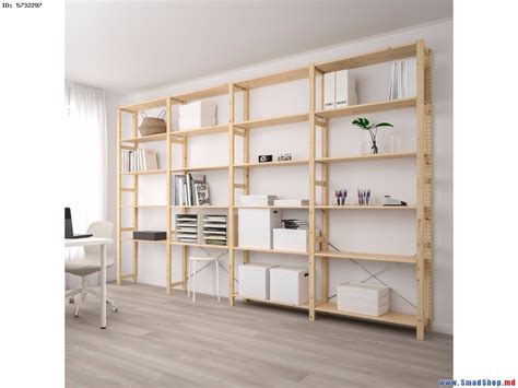 Стеллаж Ikea Ivar 4 секции/полки 344x30x226 (Сосна)