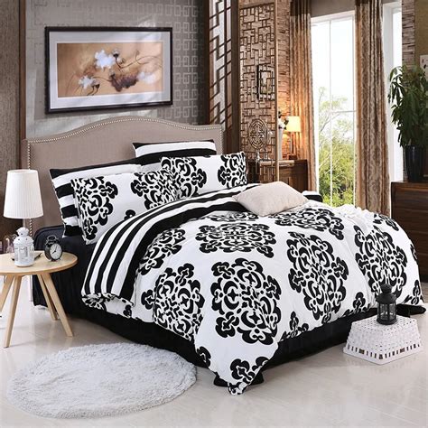 Online Buy Wholesale Black White Striped Bedding From China Black White