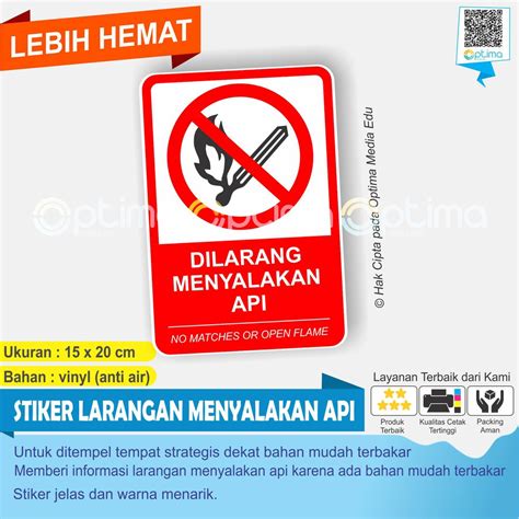 Jual STIKER DILARANG MENYALAKAN API Shopee Indonesia