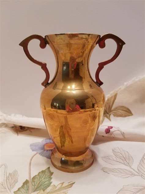 Solid Brass Urn Style Vase With Handles Made In India Etsy