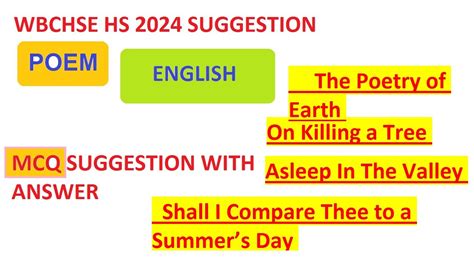 Wbchse English Class Mcq Suggestion Hs Suggestion Youtube