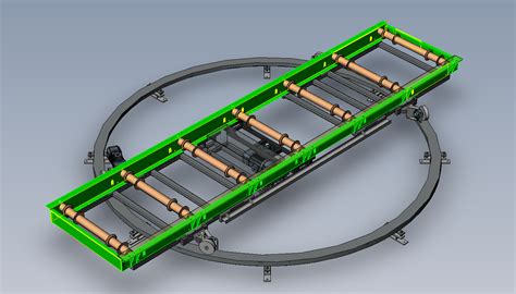 180旋转辊筒输送机3d模型下载三维模型solidworks模型 制造云 产品模型