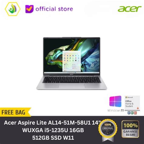 Promo Acer Aspire Lite Al M U I U Ram Gb Gb Ssd