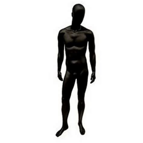 Fiberglass Black Male Standing Mannequin Foldable Size 5 Feet H At