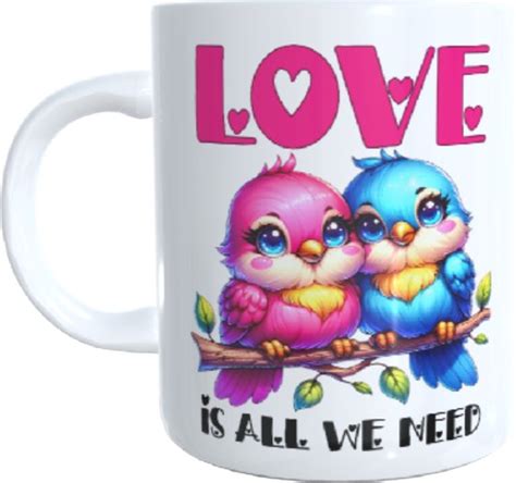 Bedukte Koffie Beker Thee Mok Love Vogels Birds Bol