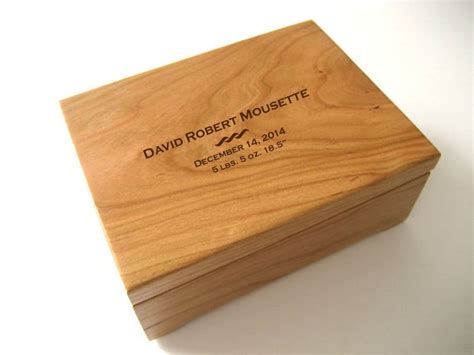 Keepsake Box Custom Engraved Wood Box Cherry Keepsake Box Etsy