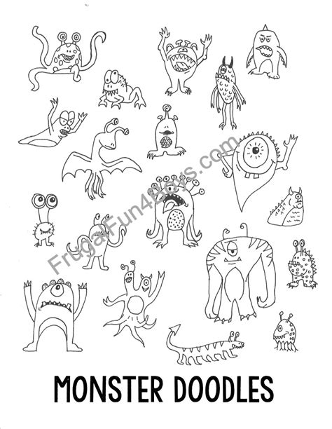 Monster Doodles Drawing Ideas for Kids - Frugal Fun For Boys and Girls