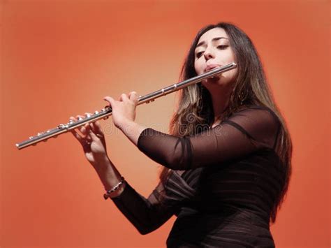 Beautiful Flutist Stock Image Image Of Melody Enjoy Enjoying 92363