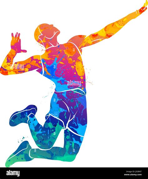 Abstract Volleyball Player Stock Vector Art Illustration Vector