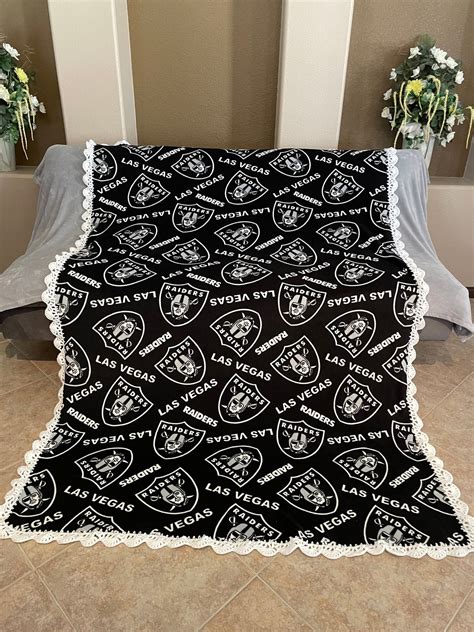 Las Vegas Raiders Fleece Throw Blanket With Crocheted Border - Etsy