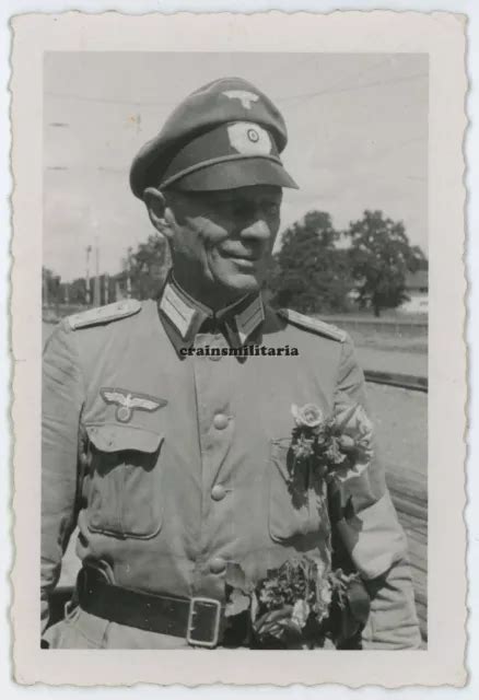 Orig Foto Portrait Gebirgsj Ger Hauptmann Offizier M Schirmm Tze Eur