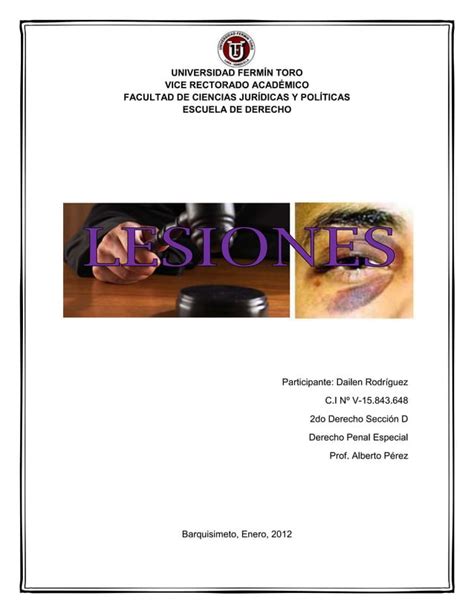 Uft Derecho Penal Especial Lesiones Pdf