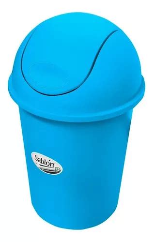 Bote De Basura 45l Tapa Balancín Curvo Color Azul