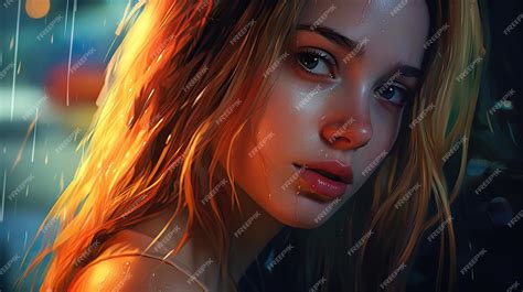 Premium Ai Image Beautiful Girl Deep Eyes Emotions Illustrations