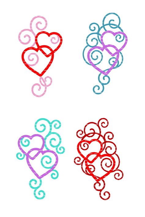 Heart Flourish Design Bundle Of 12 Svg Cut File 195183 Svgs