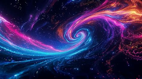 Premium Photo Neon Lines Merging Into Mesmerizing Abstract Spirals