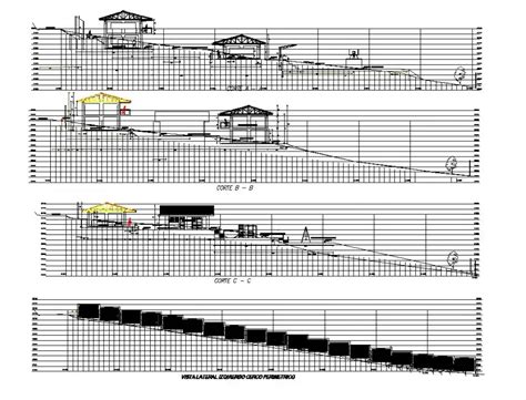 Elevation And Section Hills House Plan Autocad File House On A Hill