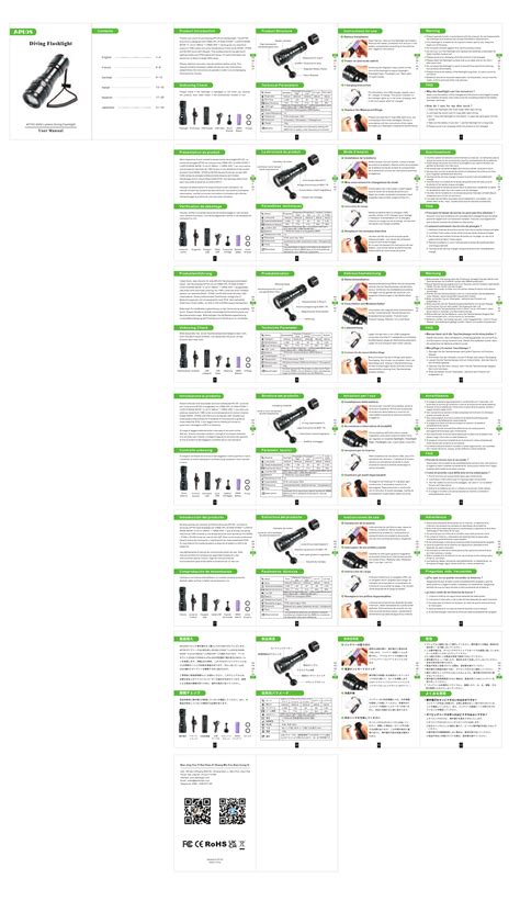 APLOS AP70C Scuba Diving Flashlight User Manual | 6000 Lumens