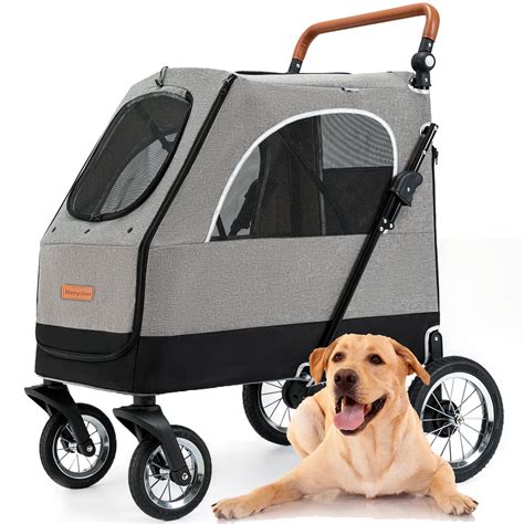 Dog Stroller for Medium Large Dogs - Kenyone Foldable Jogger 4 Wheels ...