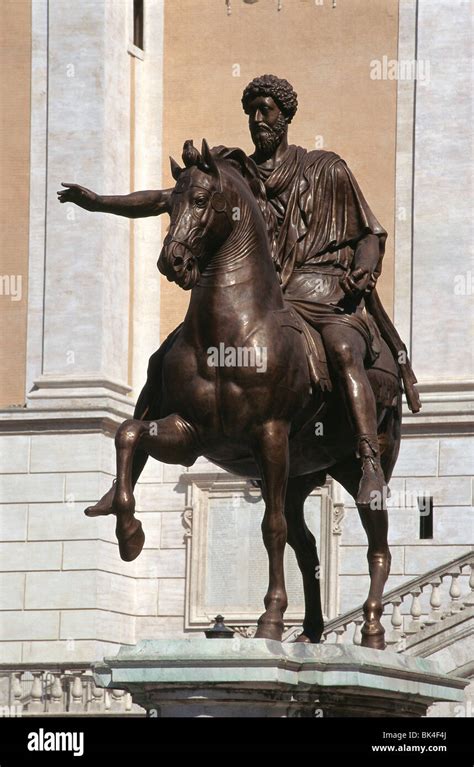 Equestrian Statue Of Marcus Aurelius Rome Stock Photo Alamy