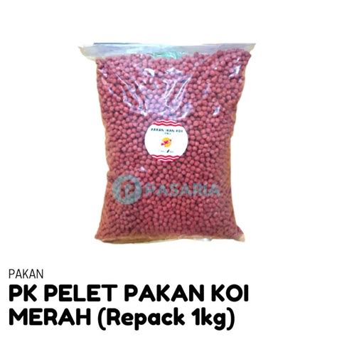 PK PAKAN KOI 2mm Pelet Merah Makanan Ikan Hias Repack 1kg Lazada