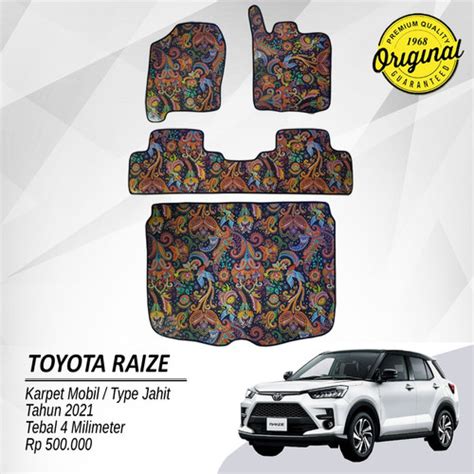 Jual Karpet Mobil Motif Batik Toyota Raize Type Jahit Fullset Kota