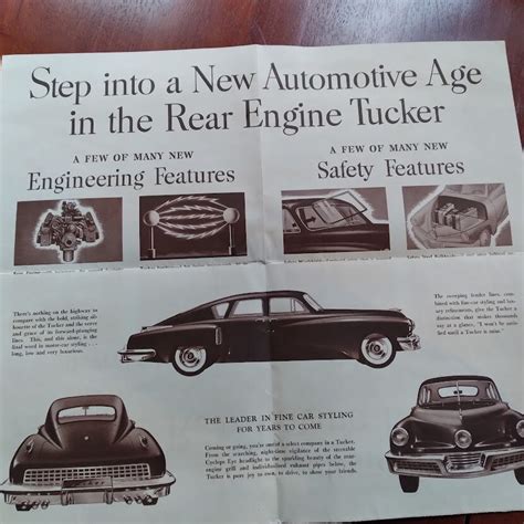 Antique Tucker Motor Car Brochure Poster Etsy