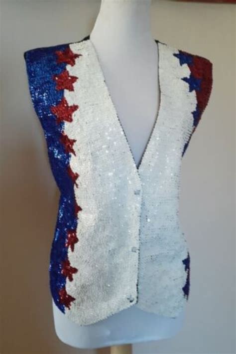 Vintage USA Flag Sequin Vest FJ