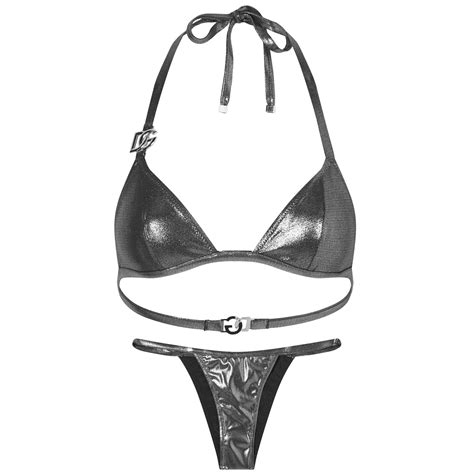 Dolce Gabbana Women S Triangle Bikini In Silver Dolce Gabbana