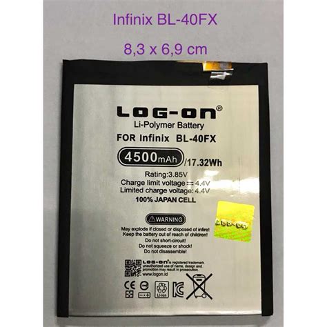 Jual LOG ON BATERAI INFINIX BL 40FX BATRE DOUBLE POWER DOUBLE IC