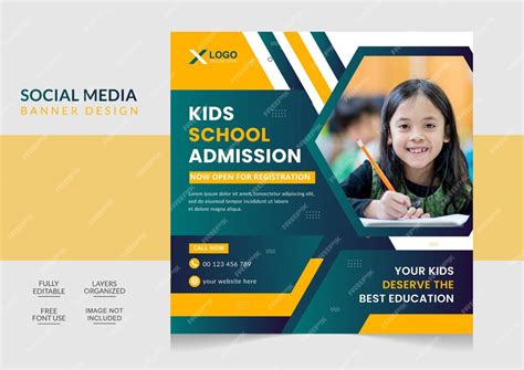 Premium Vector Creative And Modern Education Admission Social Media