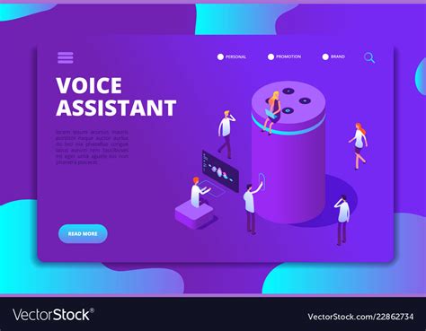 Smart Speaker Concept Voice Assistant 4ir Vector Image