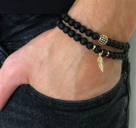 Juego De Pulseras Para Hombre Pulsera De Cuentas Para Etsy In 2020