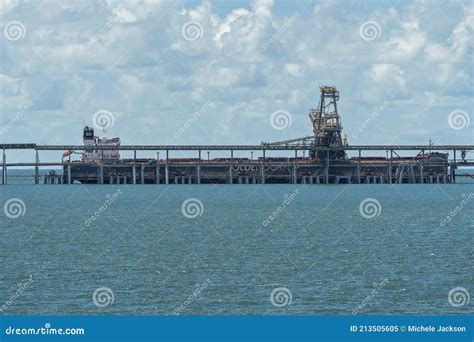 ship coal loading facility  export editorial image image  jetty