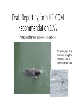 Fillable Online Draft Reporting Form HELCOM Recommendation 17 2 Fax