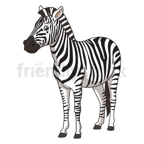 Realistic Zebra Cartoon Clipart Vector Friendlystock