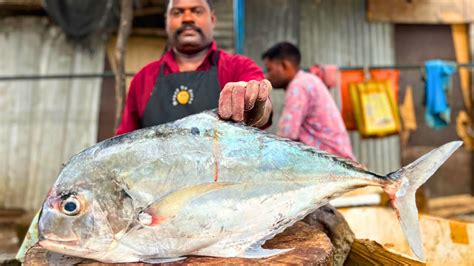 KASIMEDU SPEED SELVAM BIG DIAMOND TREVALLY FISH CUTTING IN