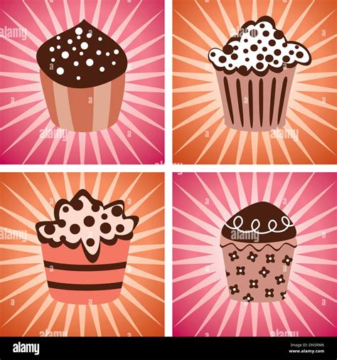 Vector Cupcakes Set Stock Vector Image And Art Alamy