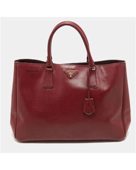 Prada Saffiano Leather Large Galleria Tote In Red Lyst