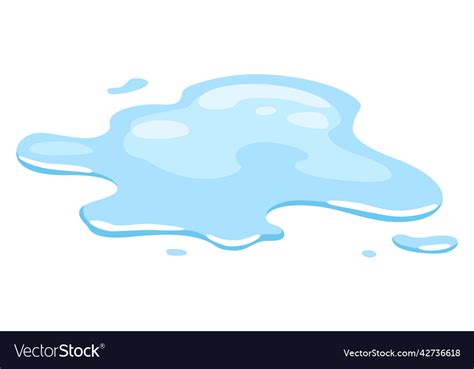 Water Spill Puddle Blue Liquid Various Shape Vector Image