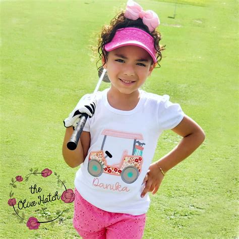 Girls Golf Shirt Golf Shirt Golf Cart Shirt Applique - Etsy