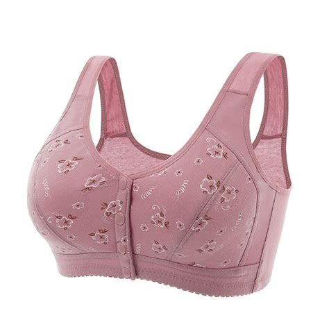 Dasayo Daisy Bras For Women Wireless Push Up Cotton Front Close Wide