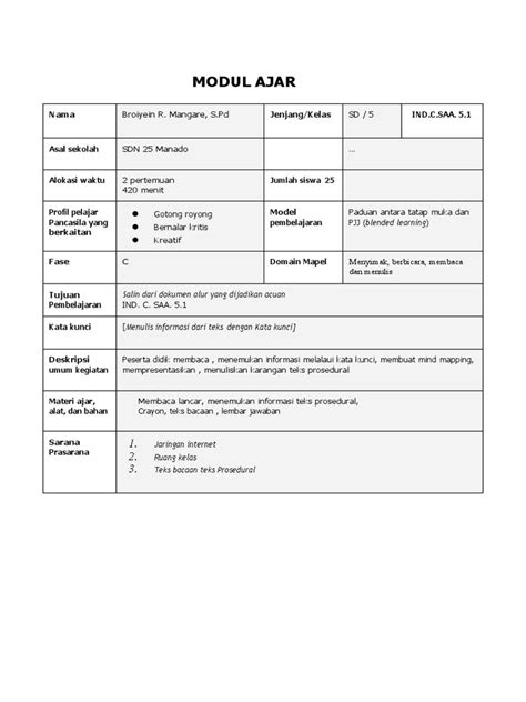 Judul Modul Ajar Pdf