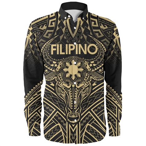 Philippines Filipinos Long Sleeve Shirt Tribal Koner Water Buffalo