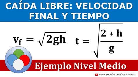 Velocidad Final Y Tiempo CaÍda Libre Youtube