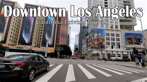 Driving Downtown Los Angeles 4K California USA Financial